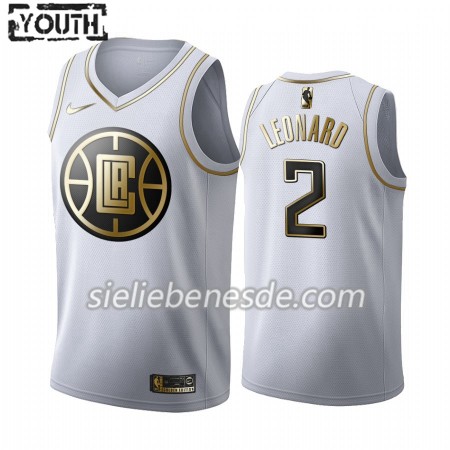 Kinder NBA LA Clippers Trikot Kawhi Leonard 2 Nike 2019-2020 Weiß Golden Edition Swingman